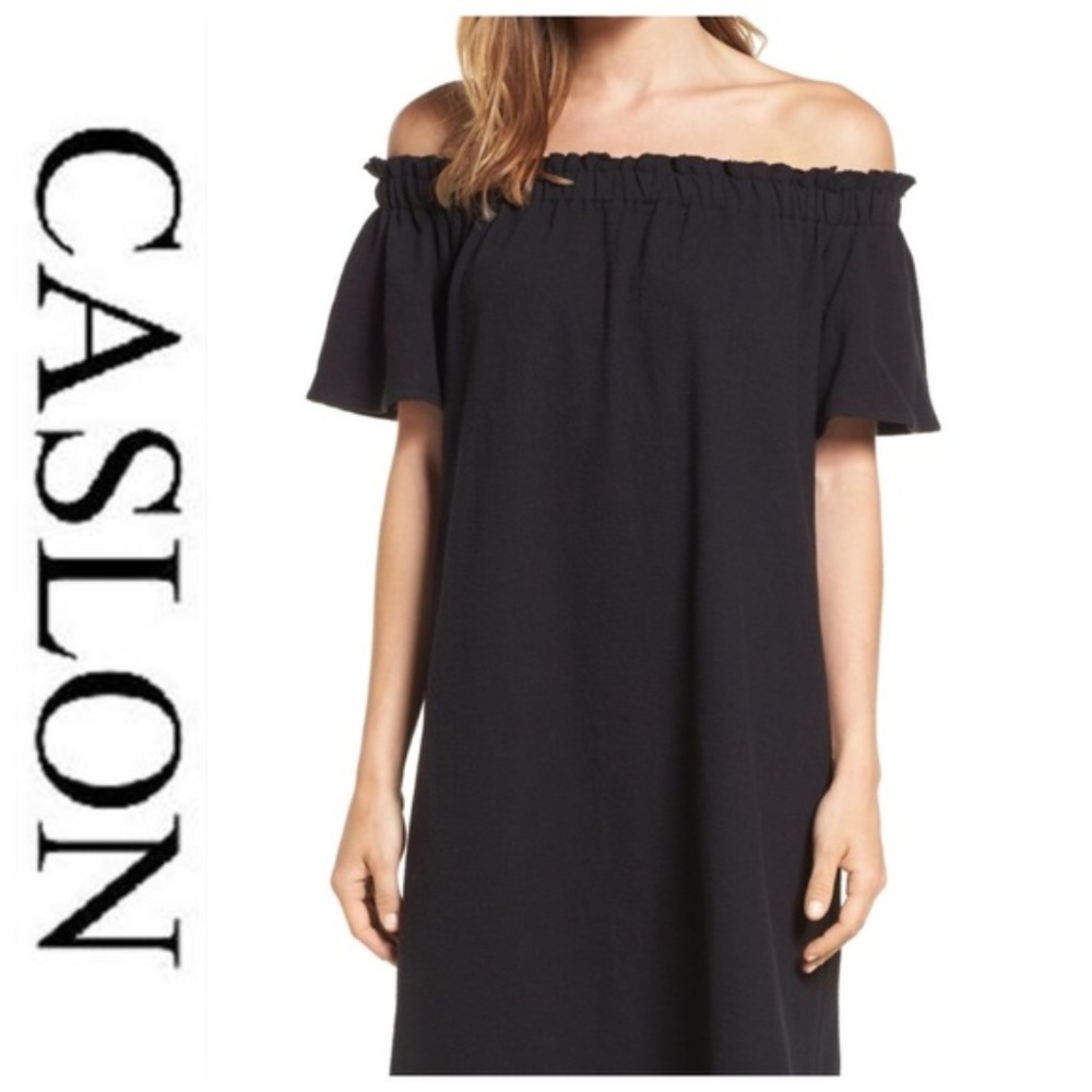SALE NWT Caslon Black Off Shoulder Dress - Picture 2 of 9